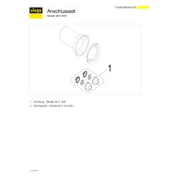 Viega Anschlussset 3817.818, DN 100, Kunststoff, Weiß... VIEGA-128692 4015211128692 (Abb. 1)