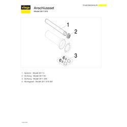 Viega Anschlussset 3817.819, DN 90, Länge 400mm, Kunststoff, Schwarz... VIEGA-654474 4015211654474 (Abb. 1)