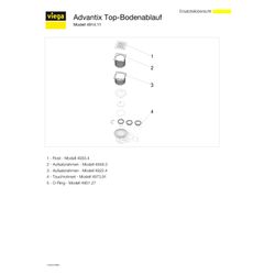 Viega Advantix Bodenablauf Top 4914.11, DN 50, Kunststoff mit Edelstahl-Rahmen... VIEGA-669225 4015211669225 (Abb. 1)