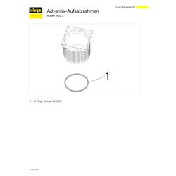 Viega Aufsatzrahmen 4922.2, 100x100mm, Kunststoff, Grau... VIEGA-534516 4015211534516 (Abb. 1)