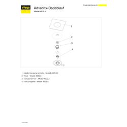 Viega Advantix Badablauf 4936.4, DN 50, Aufsatz mit Kunststoff-Rahmen, Kunststoff, Grau... VIEGA-583231 4015211583231 (Abb. 1)