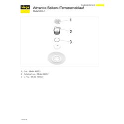 Viega Advantix Balkon-/Terrassenablauf 4943.2, DN 70, Kunststoff, Grau... VIEGA-557089 4015211557089 (Abb. 1)