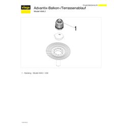 Viega Advantix Balkon-/Terrassenablauf 4946.2, DN 100, Kunststoff, Grau... VIEGA-626990 4015211626990 (Abb. 1)