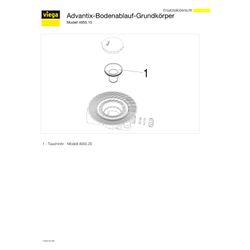 Viega Advantix Bodenablauf 4955.15, d. 100mm, Kunststoff, Grau... VIEGA-285043 4015211285043 (Abb. 1)