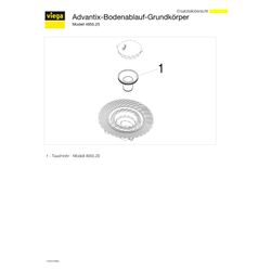 Viega Advantix Bodenablauf 4955.25, d. 100mm, Kunststoff, Grau... VIEGA-289454 4015211289454 (Abb. 1)
