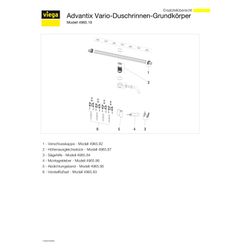 Viega Advantix Duschrinnen-Grundkörper Vario 4965.10, DN 40/50, Länge 300-1200mm, Kunstst... VIEGA-686277 4015211686277 (Abb. 1)