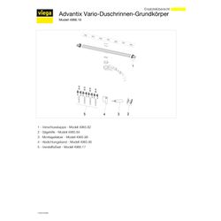 Viega Advantix Duschrinnen-Grundkörper Vario 4966.10, 300-1200mm, Kunststoff... VIEGA-721671 4015211721671 (Abb. 1)