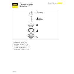 Viega Universalventil, 5121.3, G 1 1/4" x 60mm, Kunststoff, Grau... VIEGA-101299 4015211101299 (Abb. 1)