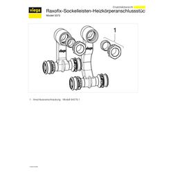 Viega Raxofix Sockelleisten-Heizkörperanschlussstück mit SC-Contur 5373, d. 16mm x G 1/2"... VIEGA-647971 4015211647971 (Abb. 1)