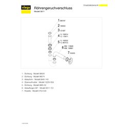 Viega Röhrengeruchverschluss 5611, G 1 1/2" x G 1 1/2", Messing verchromt... VIEGA-122515 4015211122515 (Abb. 1)