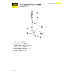 Viega Röhrengeruchverschluss 5611.02, G 1 1/4" x G 1" 1/4G x 240mm, Messing verchromt... VIEGA-109950 4015211109950 (Abb. 1)