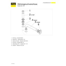 Viega Röhrengeruchverschluss 5611.917, G 1 1/4" x G 1 1/4", Messing verchromt... VIEGA-193638 4015211193638 (Abb. 1)