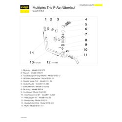 Viega Multiplex Trio Ab- und Überlauf F 6145.4, DN 40/50, Bowdenzug-Länge 560mm, Länge/Hö... VIEGA-672027 4015211672027 (Abb. 1)