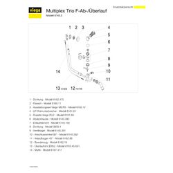 Viega Multiplex Trio Ab- und Überlauf F 6145.5, DN 40/50, Bowdenzug-Länge 725mm, Länge/Hö... VIEGA-675462 4015211675462 (Abb. 1)