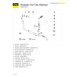 Viega Multiplex Trio Ab- und Überlauf F 6145.6, DN 40/50, Bowdenzug-Länge 1070mm, Länge/H... VIEGA-675479 4015211675479 (Abb. 1)