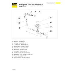Viega Rotaplex Trio Ab- und Überlauf 6175.2, DN 40/50, verchromt... VIEGA-731625 4015211731625 (Abb. 1)