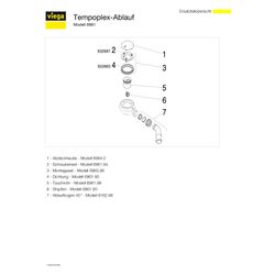 Viega Tempoplex Ablaufgarnitur 6961, d. 112mm x DN 40/50, Sperrwasserhöhe 50mm, Kunststof... VIEGA-575601 4015211575601 (Abb. 1)