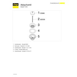 Viega Ablaufventil 7122K, G 1 1/2" x 80mm, Kunststoff, Weiß... VIEGA-109516 4015211109516 (Abb. 1)