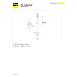 Viega Ab- und Überlaufgarnitur 7128.4, Kunststoff, Weiß... VIEGA-325107 4015211325107 (Abb. 1)