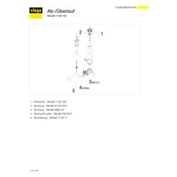 Viega Ab- und Überlauf 7139.163 für Spüle mit Ablaufloch d. 90mm, G 1 1/2" x 114,5mm, Kun... VIEGA-699871 4015211699871 (Abb. 1)