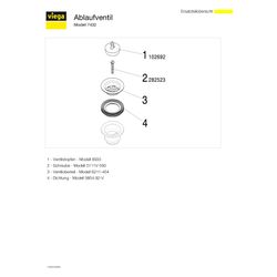 Viega Ablaufventil 7432, G 1 1/2" x 70mm, Kunststoff, Weiß... VIEGA-102678 4015211102678 (Abb. 1)