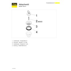 Viega Ablaufventil 7432.31, G 1 1/2" x 70mm, Kunststoff, Weiß... VIEGA-101961 4015211101961 (Abb. 1)
