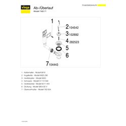 Viega Ab- und Überlaufgarnitur 7462.71, G 1 1/2" x 70mm, Kunststoff, Weiß... VIEGA-100834 4015211100834 (Abb. 1)