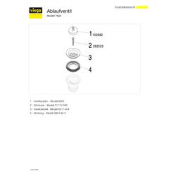 Viega Ablaufventil 7622, G 1 1/2" x 70mm, Kunststoff, Weiß... VIEGA-108519 4015211108519 (Abb. 1)