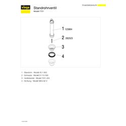 Viega Standrohrventil 7721, G 1 1/2" x 70x140mm, Messing verchromt... VIEGA-126032 4015211126032 (Abb. 1)