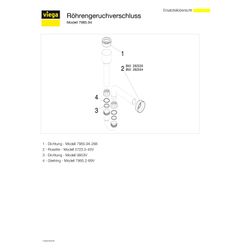 Viega Röhrengeruchverschluss 7985.94, 50x50mm, Kunststoff, Weiß... VIEGA-114640 4015211114640 (Abb. 1)