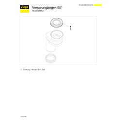 Viega Versprungbogen 90 Grad 8090.2, DN 100, Versprung 90mm, Kunststoff, Weiß... VIEGA-484354 4015211484354 (Abb. 1)