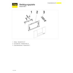 Viega WC-Betätigungsplatte Standard 1, 8180.1, Kunststoff verchromt... VIEGA-449018 4015211449018 (Abb. 1)