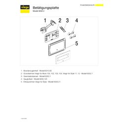 Viega Visign for Style 12 WC-Betätigungsplatte 8332.4, Glas, klar/Grau... VIEGA-645151 4015211645151 (Abb. 1)