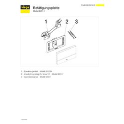Viega Visign for More 101 WC-Betätigungsplatte 8351.1, Glas, Parasol/Schwarz... VIEGA-597429 4015211597429 (Abb. 1)