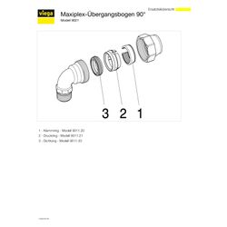 Viega Maxiplex Übergangsverschraubung 90 Grad 9021, d. 40mm x R 1 1/4", Rotguss... VIEGA-274535 4015211274535 (Abb. 1)