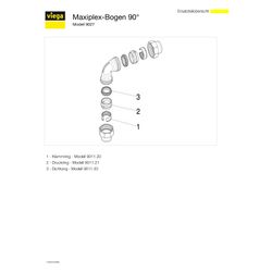 Viega Maxiplex Bogen 90 Grad 9027, d. 20mm, Rotguss... VIEGA-362195 4015211362195 (Abb. 1)