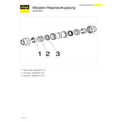 Viega Maxiplex-Reparaturkupplung 9042, d. 32mm, Rotguss... VIEGA-277543 4015211277543 (Abb. 1)