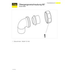 Viega Übergangsverschraubung 90 Grad 94096 konischdichtend, d. 28mm, Messing/Rotguss... VIEGA-146368 4015211146368 (Abb. 1)