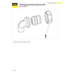 Viega Übergangsverschraubung 90 Grad 94098G konischdichtend, d. 28mm x R 1", Messing/Rotg... VIEGA-144128 4015211144128 (Abb. 1)