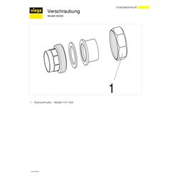 Viega Verschraubung 94330 für Gasleitung, flachdichtend d. 22mm, Rotguss... VIEGA-116583 4015211116583 (Abb. 1)