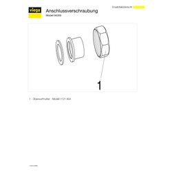 Viega Anschlussverschraubung 94359, flachdichtend, d. 22mm x G 1", Rotguss/Messing... VIEGA-288389 4015211288389 (Abb. 1)