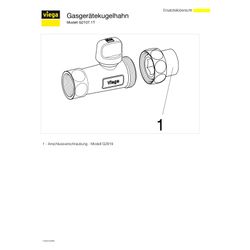 Viega Gasgeräte-Kugelhahn TAE G2107.1T in Rp3/4 Messing verchromt... VIEGA-526139 4015211526139 (Abb. 1)