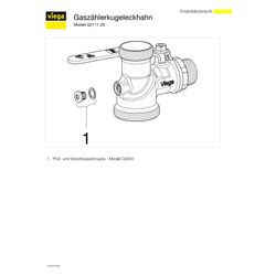 Viega Gaszähler-Kugeleckhahn G2111.3S in R1 x (2,5m3) Messing... VIEGA-618513 4015211618513 (Abb. 1)