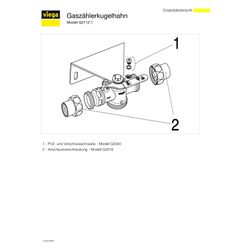 Viega Gaszähler-Kugeleckhahn für Einstutzengaszähler G21121, Rp 1", Messing... VIEGA-527983 4015211527983 (Abb. 1)