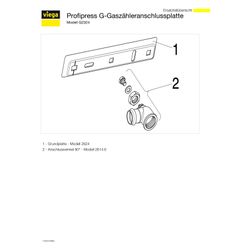 Viega Gaszähleranschlussplatte mit SC-Contur für Einstutzengaszähler G2324, d. 28mm x R 1... VIEGA-533595 4015211533595 (Abb. 1)
