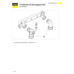 Viega Profipress G-Montageeinheit mit SC-Contur G2343 für Zweistutzengaszähler, d. 28mm, ... VIEGA-535322 4015211535322 (Abb. 1)