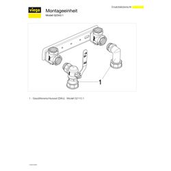 Viega Montageeinheit G2343.1 für Zweistutzengaszähler, R 1", Messing... VIEGA-535308 4015211535308 (Abb. 1)