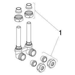 Viega Heizkörperanschlussstück 1097.7 absperrbar, winklig, d. 15mm x G 3/4", Messing vern... VIEGA-364052 4015211364052 (Abb. 1)