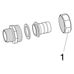 Viega Standrohrverschraubung 1831, flachdichtend, R 3/8" für ID-Schlauch Rp 3/8", Mutterg... VIEGA-124878 4015211124878 (Abb. 1)
