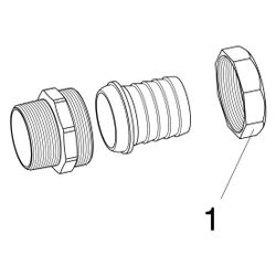 Viega Standrohrverschraubung 1832, konischdichtend, R 3/4" für ID-Schlauch Rp 3/4", Mutte... VIEGA-108816 4015211108816 (Abb. 1)